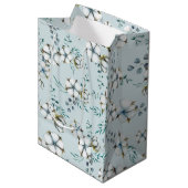 Waterverf katoenbloemen en eucalyptus medium cadeauzakje (Voorkant Gekanteld)