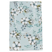 Waterverf katoenbloemen en eucalyptus medium cadeauzakje (Voorkant)