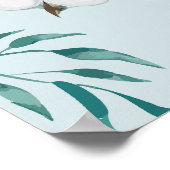 Waterverf katoenbloemen en eucalyptus poster (Hoek)