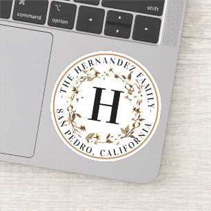 Waterverf katoenbreed Monogram - Business Sticker