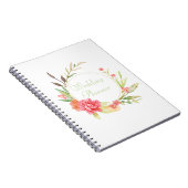 Waterverf katoenbreedte van tuinbouwRozen Notitieboek (Rechterzijde)
