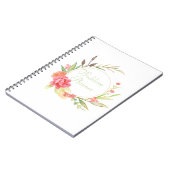 Waterverf katoenbreedte van tuinbouwRozen Notitieboek (Linkerzijde)