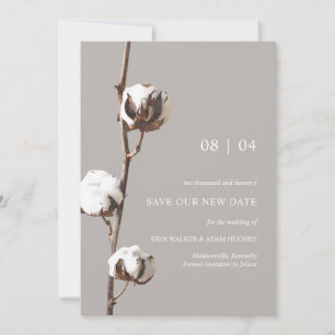 Waterverf katoenen bloem bruiloft uitstel save the date