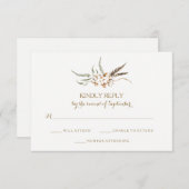 Waterverf Katoenen Krans Veer Bruiloft RSVP Kaart (Voorkant / Achterkant)