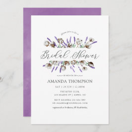 Waterverf katoenlavender Land Vrijgezellenfeest Kaart