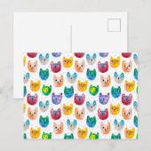 Waterverf katten en vrienden aankondigingskaart (Voorkant / Achterkant)