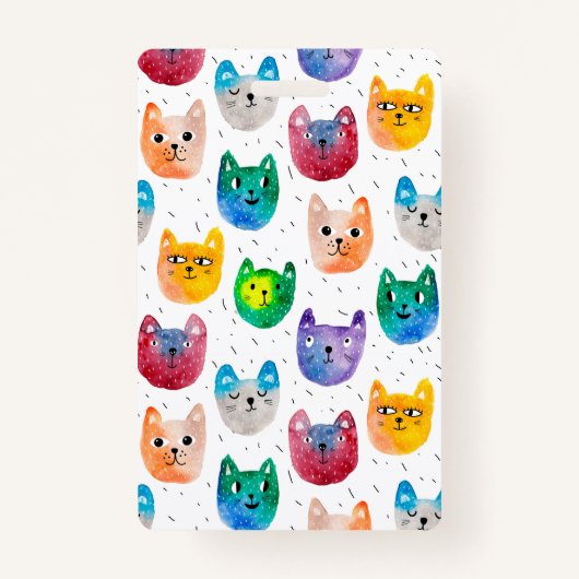 Waterverf katten en vrienden badge (Voorkant)