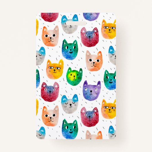 Waterverf katten en vrienden badge (Voorkant)