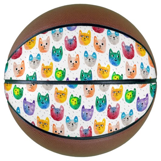 Waterverf katten en vrienden basketbal (Voorkant)