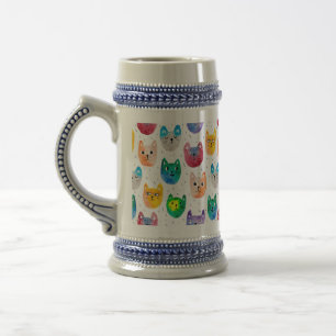 Waterverf katten en vrienden bierpul