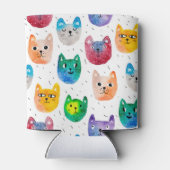 Waterverf katten en vrienden blikjeskoeler (Achterkant)