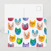 Waterverf katten en vrienden briefkaart (Voorkant / Achterkant)