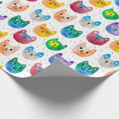 Waterverf katten en vrienden cadeaupapier (Hoek)
