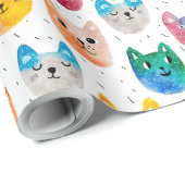 Waterverf katten en vrienden cadeaupapier (Rol Hoek)