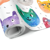 Waterverf katten en vrienden cadeaupapier (Rol Hoek)