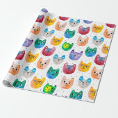 Waterverf katten en vrienden cadeaupapier (Uitgerold)