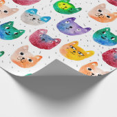Waterverf katten en vrienden cadeaupapier (Hoek)