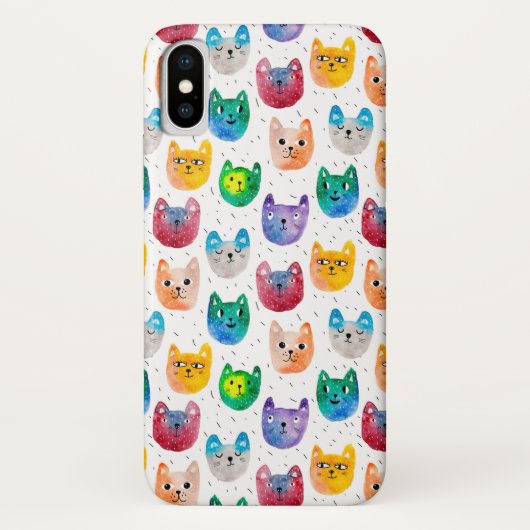 Waterverf katten en vrienden Case-Mate iPhone case (Achterkant)