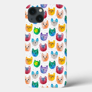 Waterverf katten en vrienden Case-Mate iPhone case