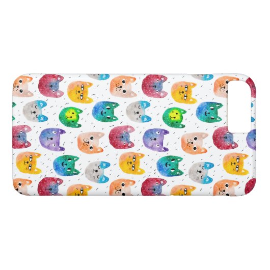 Waterverf katten en vrienden Case-Mate iPhone case (Achterkant (Horizontaal))