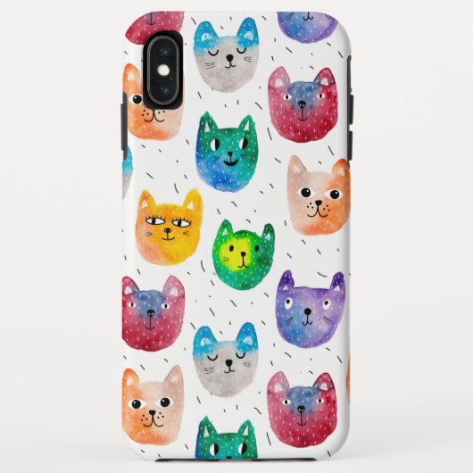 Waterverf katten en vrienden Case-Mate iPhone case (Achterkant)