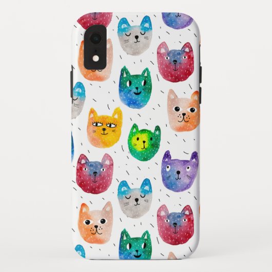 Waterverf katten en vrienden Case-Mate iPhone case (Achterkant)