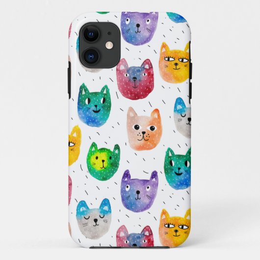 Waterverf katten en vrienden Case-Mate iPhone case (Achterkant)
