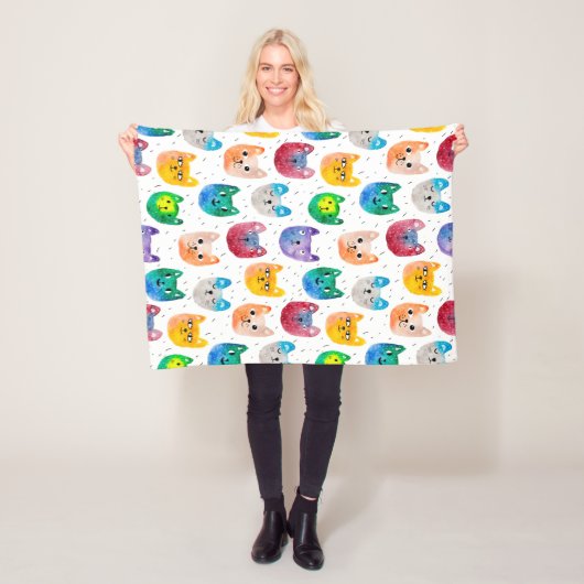 Waterverf katten en vrienden fleece deken (In situ)