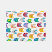 Waterverf katten en vrienden fleece deken (Voorkant (Horizontaal))