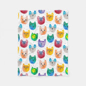 Waterverf katten en vrienden fleece deken (Voorkant)