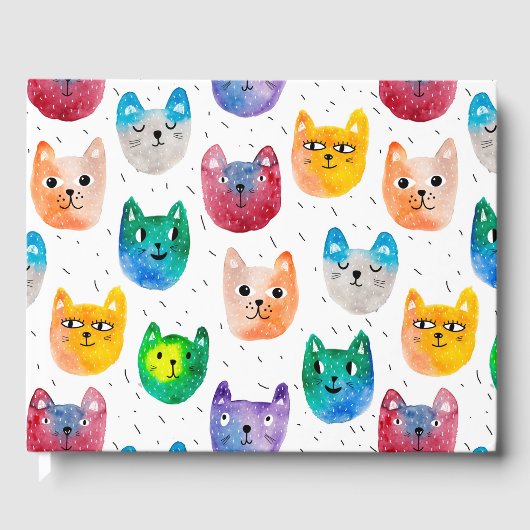 Waterverf katten en vrienden gastenboek (Voorkant)