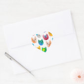 Waterverf katten en vrienden hart sticker (Envelop)