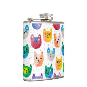 Waterverf katten en vrienden heupfles (Rechts)