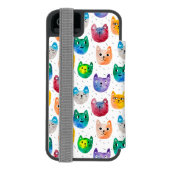 Waterverf katten en vrienden incipio iPhone portemonnee hoesje (Agenda Achterkant)