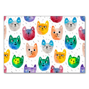 Waterverf katten en vrienden kaart