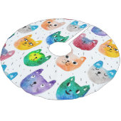 Waterverf katten en vrienden kerstboom rok (Gekanteld)