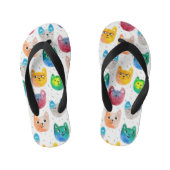 Waterverf katten en vrienden kinder teenslippers (Voetbed)