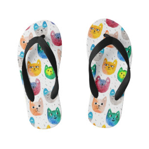 Waterverf katten en vrienden kinder teenslippers