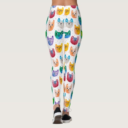 Waterverf katten en vrienden leggings (Achterkant)