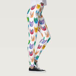 Waterverf katten en vrienden leggings