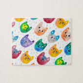 Waterverf katten en vrienden legpuzzel (Horizontaal)