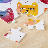 Waterverf katten en vrienden legpuzzel (Zijkant)