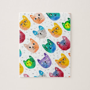 Waterverf katten en vrienden legpuzzel