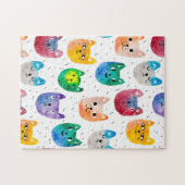 Waterverf katten en vrienden legpuzzel (Horizontaal)