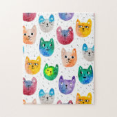 Waterverf katten en vrienden legpuzzel (Verticaal)