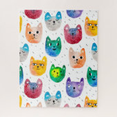 Waterverf katten en vrienden legpuzzel (Verticaal)