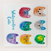 Waterverf katten en vrienden legpuzzel (Horizontaal)