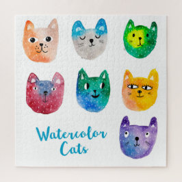 Waterverf katten en vrienden legpuzzel