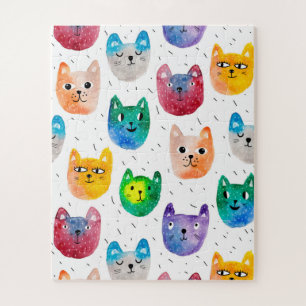 Waterverf katten en vrienden legpuzzel