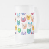 Waterverf katten en vrienden matglas bierpul (Voorkant rechts)